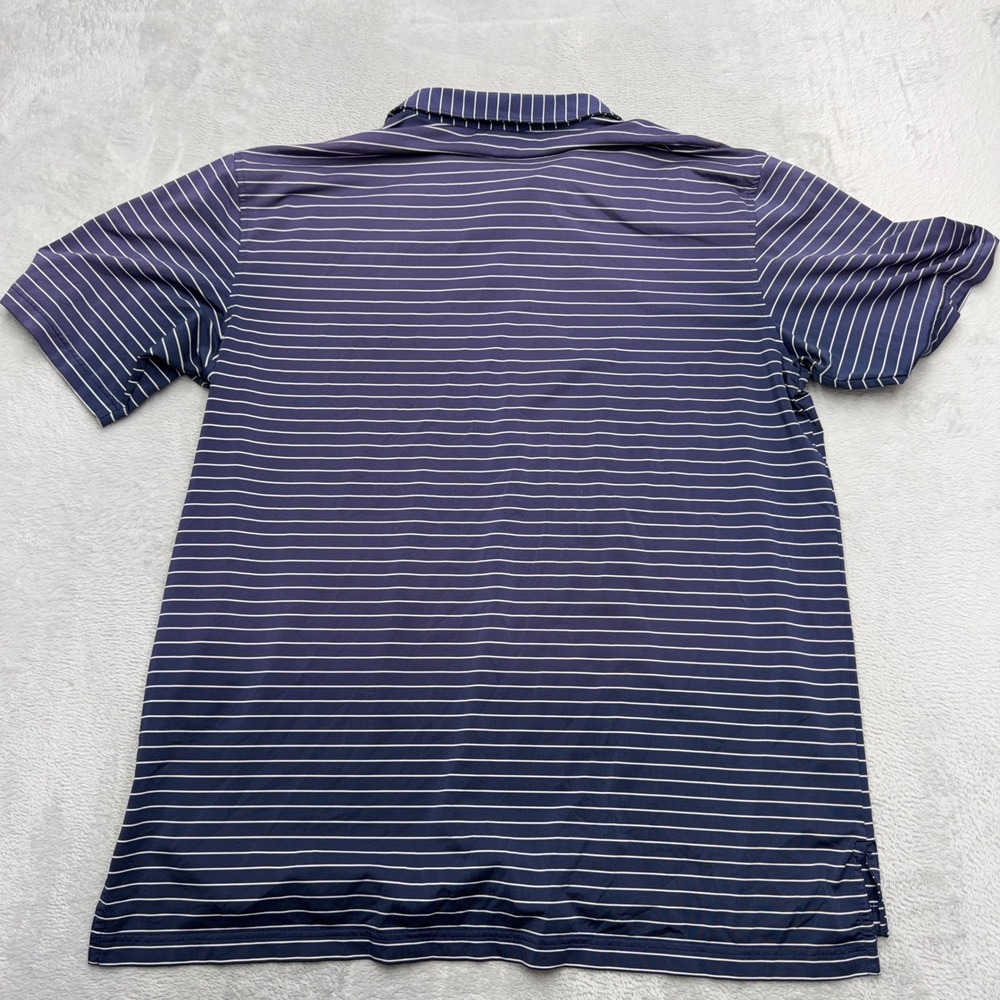 Peter Millar Polo Mens XL Navy Blue Summer Comfort Striped Short Sleeve Shirt - Picture 2 of 6